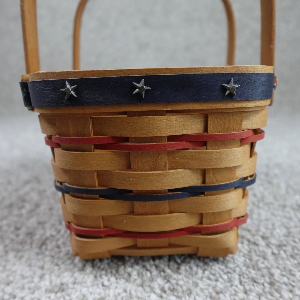 Longaberger 2002 Proudly Longaberger Bee Basket Patriotic Red Blue Stars